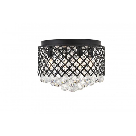 Elegant Lighting Tully 4 light Matte Black Flush Mount LD5010F13MB
